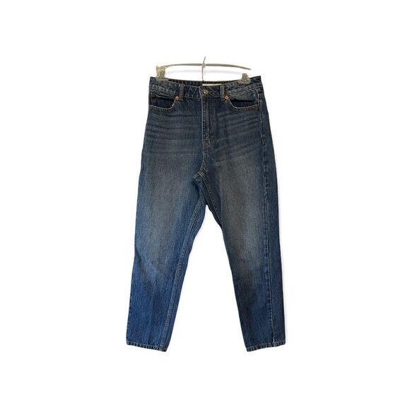 Topshop High Waist Mom Jeans in Medium Blue Wash, Size 28 - Picture 2 of 10